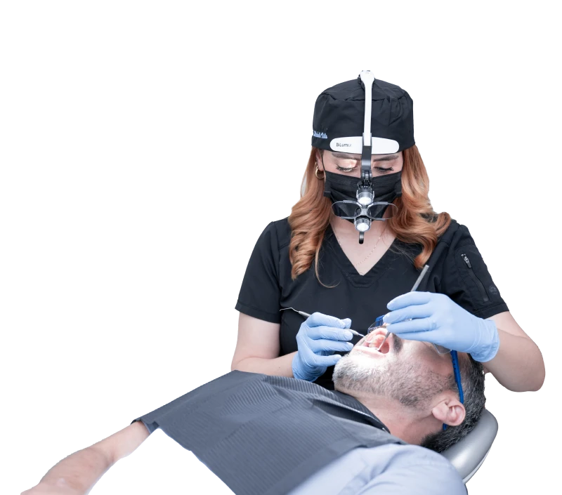 Second model displaying the application of braces, emphasizing the transformation process